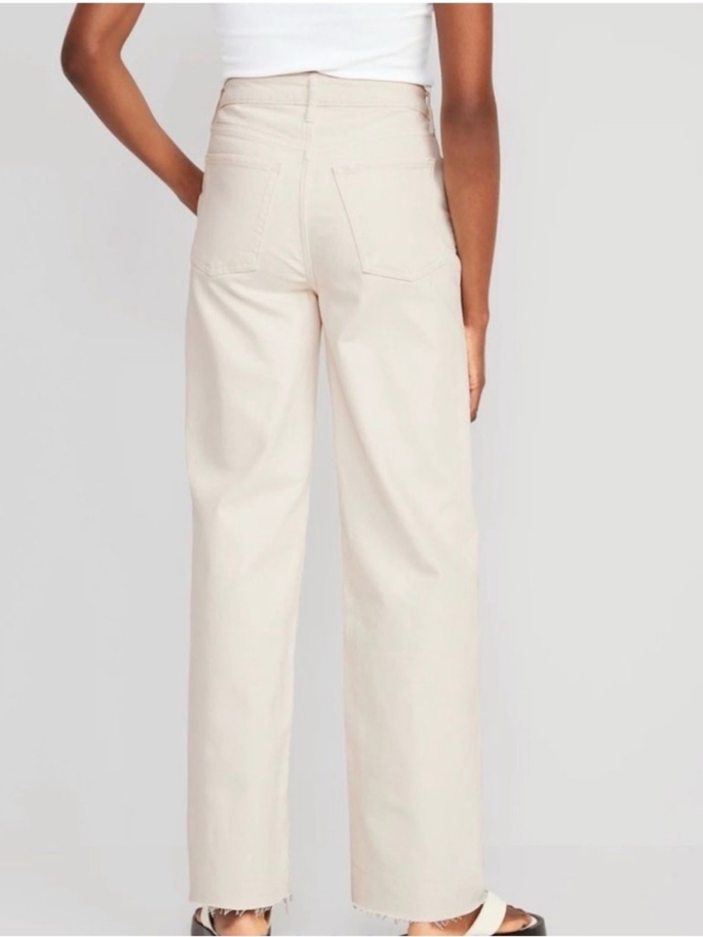 Blank NYC THE BAXTER Women’s Cream Color Straight Leg Jeans Raw Hem LIKE NEW 30 - Picture 2 of 8